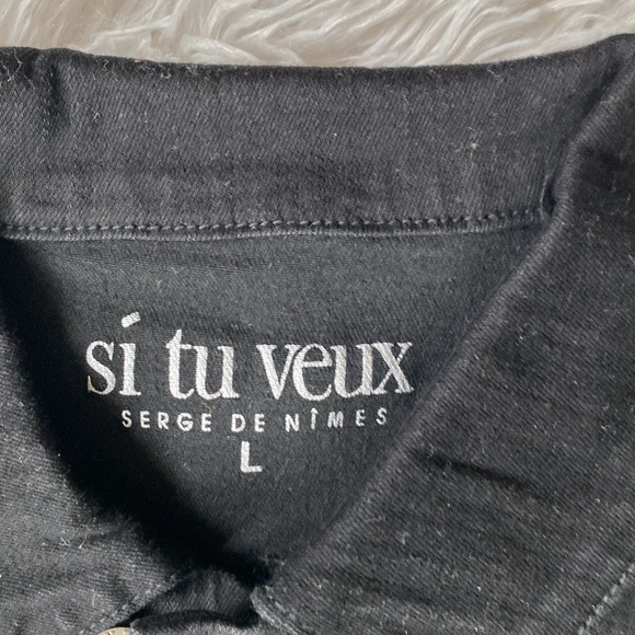 New Si Tu Veux black denim jacket, size L - Picture 5 of 11